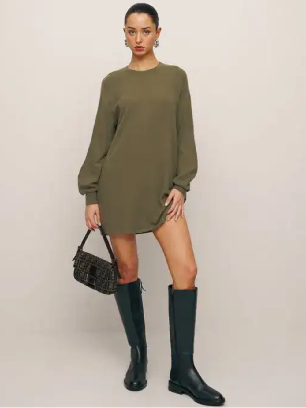 Reformation Radlee Olive Knit Dress